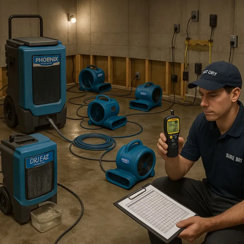 Structural Drying and Dehumidification process in Ewing, NJ